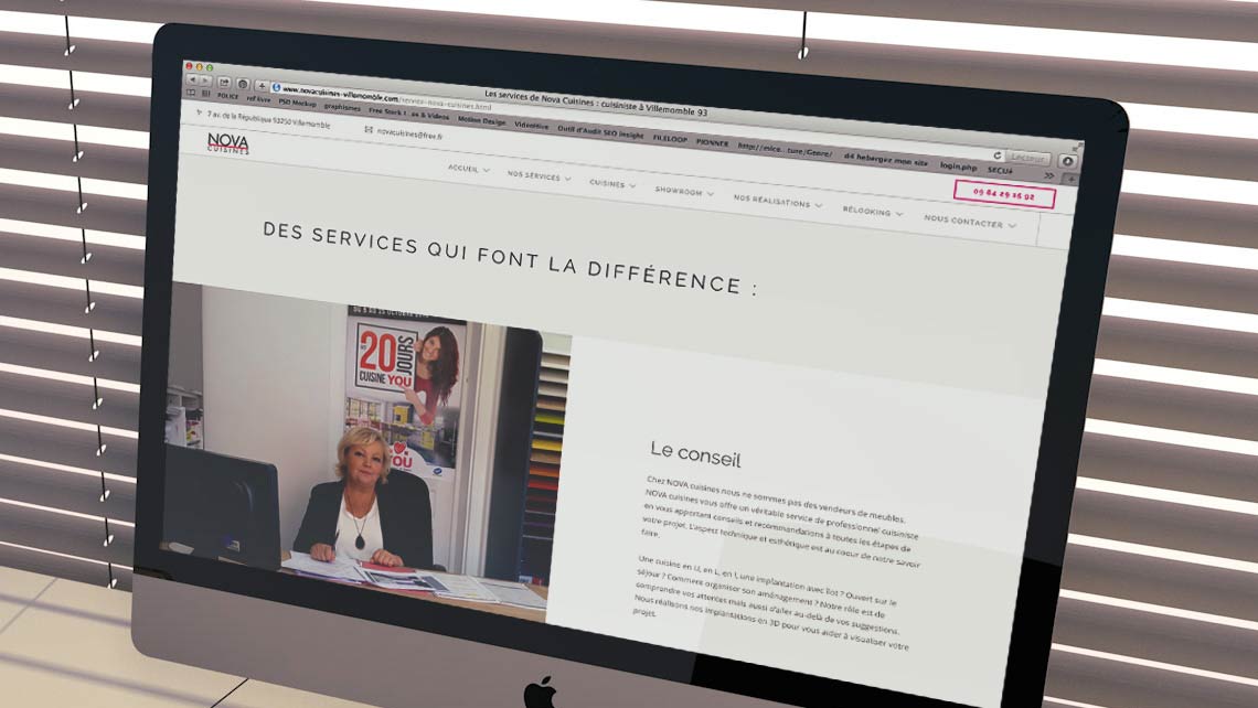 site web entreprise de vente de cuisine
