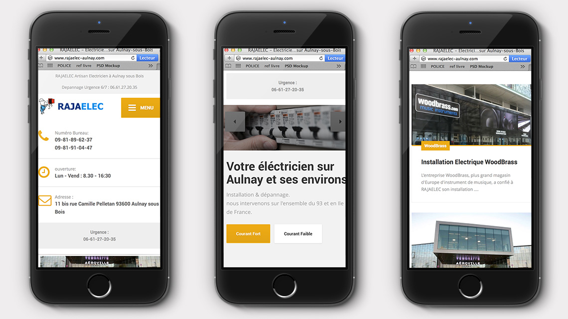 site web mobile electricien
